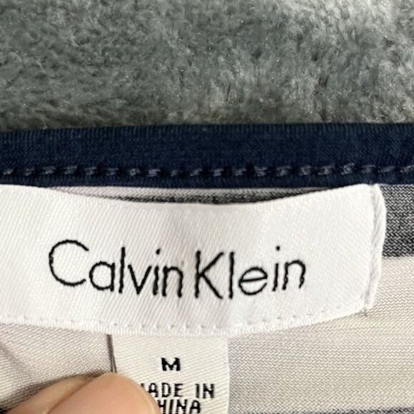 Calvin Klein Womens Striped Sleeveless Top Multicolor Scoop Neck Size M - Picture 3 of 8